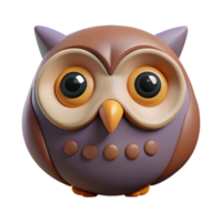 impressive art deco Circular owl with large, round eyes. Clean lines, flat color, symmetrical with Scalable Design. flawless png