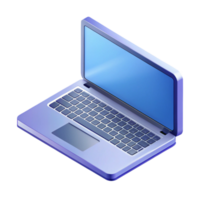 extraordinary romantic tropical Isometric laptop computer open. Clean lines, with Scalable Design. professional png