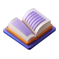elegant inspired Isometric open book with symmetrical pages. Clean lines, with Scalable Design. png