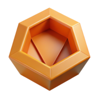 exceptional minimalist Geometric octagon with a triangle inside. Flat orange color and clean lines with Scalable Design. handcrafted png