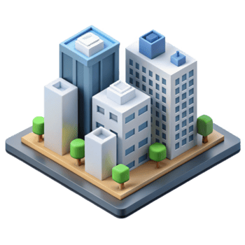 deslumbrante pacífico surreal mínimo isométrico cidade bloquear, peso único acidente vascular encefálico com escalável Projeto. detalhado png