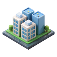 impressive tranquil classic Minimal isometric city block, single-weight stroke with Scalable Design. expertly shot png