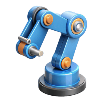 dazzling timeless Technical blueprint of a robot arm. Single-weight stroke, crisp edges with Scalable Design. png