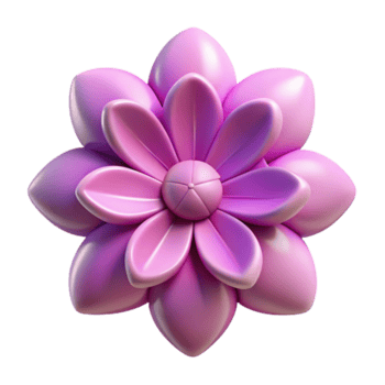 elegante inspirado estilizado, simétrico flor com fresco arestas e uma peso único AVC. mínimo Projeto com escalável Projeto. png