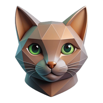 fascinante quintessencial minimalista retrato do uma gato usando geométrico formas. fresco arestas, plano cor com escalável Projeto. png