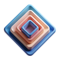captivating reflective contemporary Abstract composition of three concentric squares. Flat color, clean lines, with Scalable Design. elite png