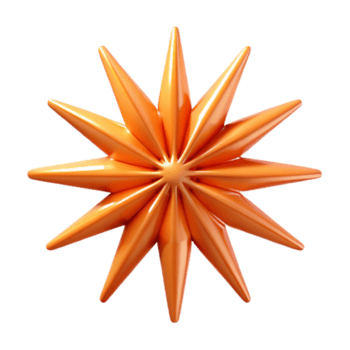 inmaculado resumen un radiante Starburst con agudo puntos y un sólido color. simétrico con escalable diseño. alto calidad png