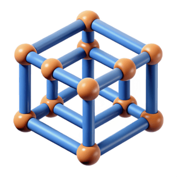 distintivo meio século uma Series do conectado linhas formando uma cubo. fresco arestas. geométrico com escalável Projeto. afiado png