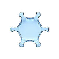 A shiny, abstract blue shape with star like form and smooth, reflective surface, set against transparency background, creating futuristic and artistic impression png
