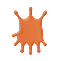 A vibrant orange paint splash with glossy texture and dynamic shape, isolated on transparency background, creating lively and artistic impression png