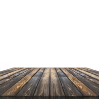 A rustic wooden floor with dark, weathered finish and visible grain patterns creates warm and inviting atmosphere. planks are arranged horizontally, adding depth and texture to scene png