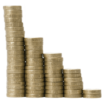 un' pile di oro monete disposte nel discendente ordine creare visivo rappresentazione di finanziario crescita e declino. monete intricato disegni Inserisci artistico toccare per concetto di ricchezza png