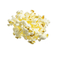 A cluster of fluffy, buttery popcorn kernels isolated on transparency background, showcasing their light texture and inviting appearance. Perfect for movie nights or snacking png