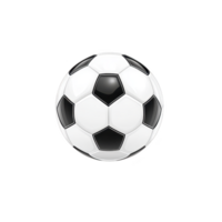 A classic black and white soccer ball with pentagon and hexagon patterns, isolated on transparency background, symbolizing sports and recreation png