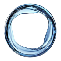 A swirling, transparent blue water ring forms perfect circle against transparency background, creating sense of fluidity and motion. image evokes calmness and purity png