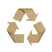 A cardboard recycling symbol with three arrows forming triangle, representing sustainability and eco friendly practices. texture suggests focus on environmental conservation png