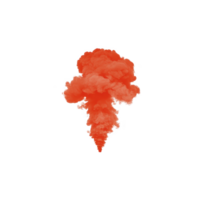 A vibrant orange smoke cloud billows upward against plain background, creating dynamic and dramatic visual effect. swirling patterns and rich color evoke sense of energy and movement png