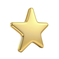 A shiny golden star with smooth, reflective surface, symbolizing excellence and achievement. star metallic finish adds touch of elegance and prestige, making it ideal for awards or decorations png