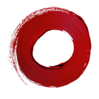 A vibrant red circular brushstroke forms dynamic and artistic spiral, symbolizing creativity and energy. bold color and fluid motion evoke sense of movement and passion png
