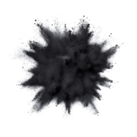 A dynamic explosion of white powder against transparency background creates striking contrast, resembling starburst or abstract art. texture and movement convey energy and motion png