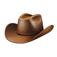 A brown cowboy hat with wide brim and classic design, often associated with Western style and outdoor activities. hat features smooth texture and slightly curved brim png