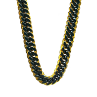 A gold and black chain necklace with bold, luxurious design, featuring interlocking links that create striking contrast. necklace exudes elegance and sophistication png