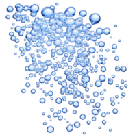 A cluster of translucent blue bubbles floats against transparency background, creating sense of lightness and movement. bubbles vary in size, adding depth and texture to image png