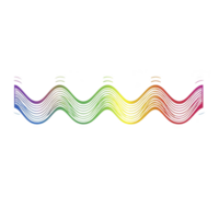 A vibrant abstract wave pattern with spectrum of colors including red orange yellow green blue and purple creating dynamic and energetic visual effect png