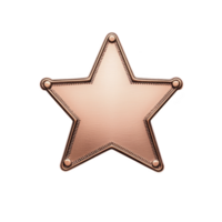 A shiny bronze star with metallic texture and detailed edges, symbolizing achievement or excellence. star polished surface reflects light, giving it prestigious appearance png