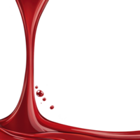 A splash of vibrant red liquid curves gracefully against transparency background, creating dynamic and artistic visual. fluidity and rich color evoke sense of elegance and movement png