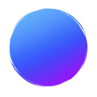 A vibrant, smooth gradient sphere with blue to purple transition, set against plain background, creates modern and abstract visual. circular shape is outlined with subtle, artistic brushstroke png