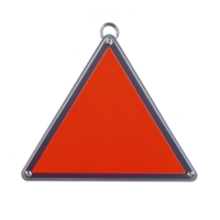 A red triangular warning sign with reflective border, often used for roadside emergencies, is shown. It features loop at top for easy handling or hanging png