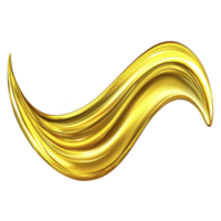 A flowing, abstract golden wave with smooth, shiny texture, symbolizing elegance and luxury. dynamic shape and vibrant color create sense of movement and opulence png