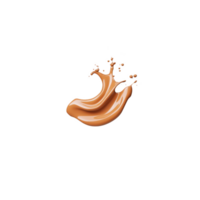 A splash of creamy brown liquid forms artistic shape against transparency background, capturing dynamic and fluid motion. texture appears smooth and glossy, evoking sense of movement and energy png