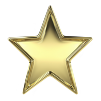A shiny golden star with reflective surface, symbolizing achievement and excellence, stands out against plain background. star metallic finish adds touch of elegance png