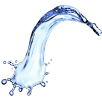 A dynamic splash of water captured mid air, showcasing fluid motion and transparency against clear background. image highlights elegance and energy of water in motion png