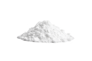 A small pile of fine white powder is isolated on transparency background, showcasing its texture and purity. powder appears soft and fluffy, suggesting lightweight and airy composition png