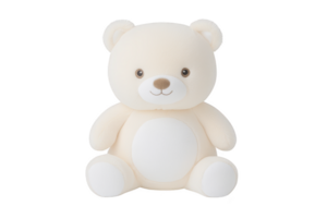 A cute, plush teddy bear with soft, cream colored fur and friendly expression, perfect for cuddling and decoration png