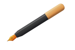 A sleek black and gold fountain pen with wooden grip, perfect for elegant writing and calligraphy. pen design combines modern aesthetics with classic functionality png