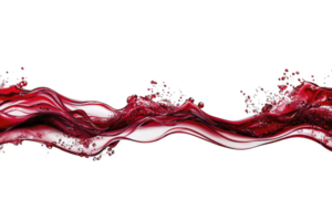 A dynamic, flowing wave of red liquid with splashes and swirls against transparency background, creating sense of movement and energy. vibrant red contrasts sharply with dark backdrop png