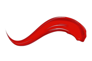 A vibrant red paint stroke with smooth, flowing curve, resembling brushstroke on canvas. glossy texture and dynamic shape evoke creativity and artistic expression png