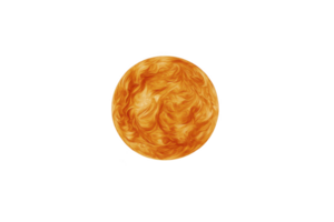 A This depicts vibrant, swirling orange planet with textured surface, resembling fiery celestial body in space. swirling patterns create dynamic and energetic appearance png