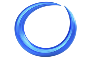 A vibrant blue crescent shape with smooth, brushstroke texture, set against transparent background, creating dynamic and modern design png