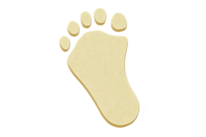 A This features stylized footprint illustration with textured appearance, set against transparent background. footprint is depicted light beige color, emphasizing its simplicity and artistic design png