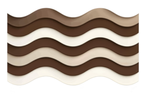 A wavy pattern featuring alternating brown and cream stripes creates visually appealing design. smooth curves and contrasting colors evoke sense of movement and harmony png