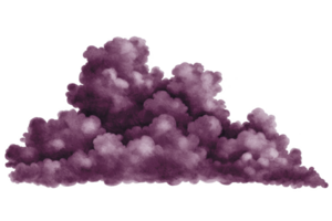 A cluster of fluffy, purple clouds creates dreamy and whimsical atmosphere, evoking sense of wonder and imagination. soft texture and vibrant color add surreal touch to scene png