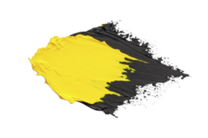 A vibrant splash of yellow and black paint creates striking abstract design on transparency background, showcasing dynamic texture and bold contrast png