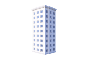 A tall, white, modern apartment building with multiple windows stands isolated against clear background, showcasing its architectural design and symmetry png