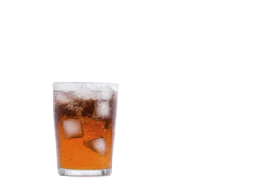 A refreshing glass of iced tea with ice cubes, showcasing cool and inviting beverage. amber liquid contrasts with clear glass, creating thirst quenching visual png