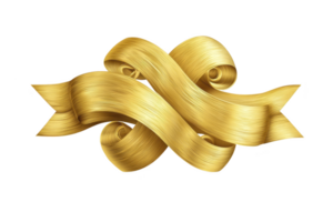 A golden ribbon with luxurious, shiny texture is elegantly twisted into decorative design, creating sense of opulence and celebration png